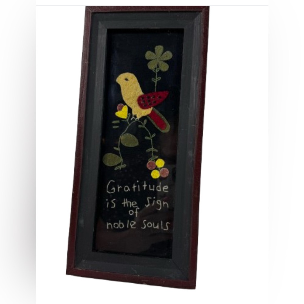 Framed Bird Filk Art Embroidery Art